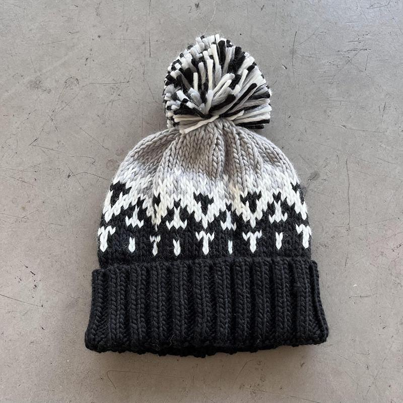 Knit Hat For Women Autumn Winter Geometric Pattern Warm Wool Beanie For Casual Wear