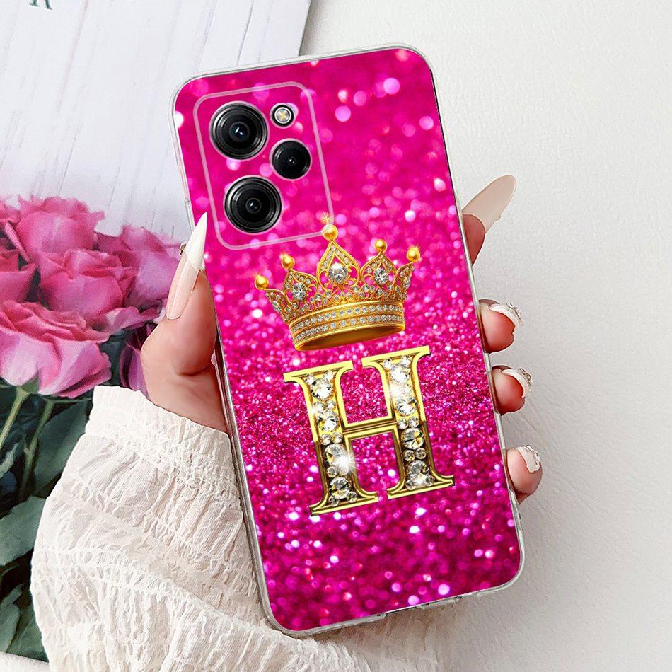 For Xiaomi Poco X5 Pro PocoX5 Fashion Crown Letter Phone Case For Poco X 5 X5Pro 5G Soft Silicone TPU Cases