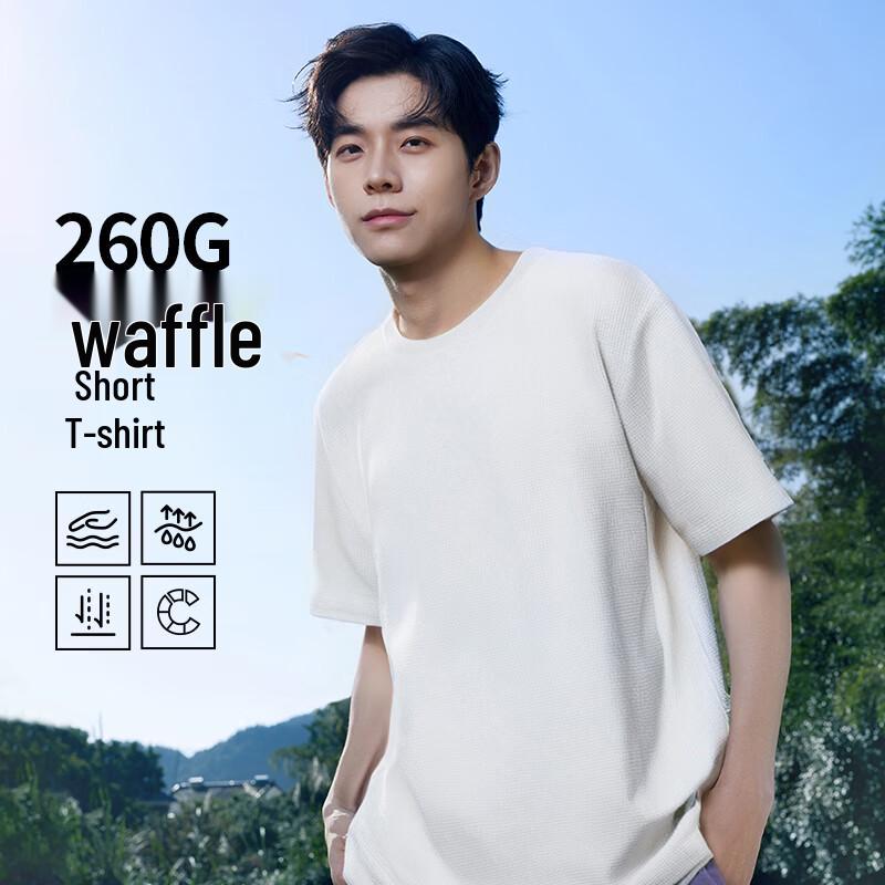 Jeanswest Men's American Retro Loose Waffle T-Shirt