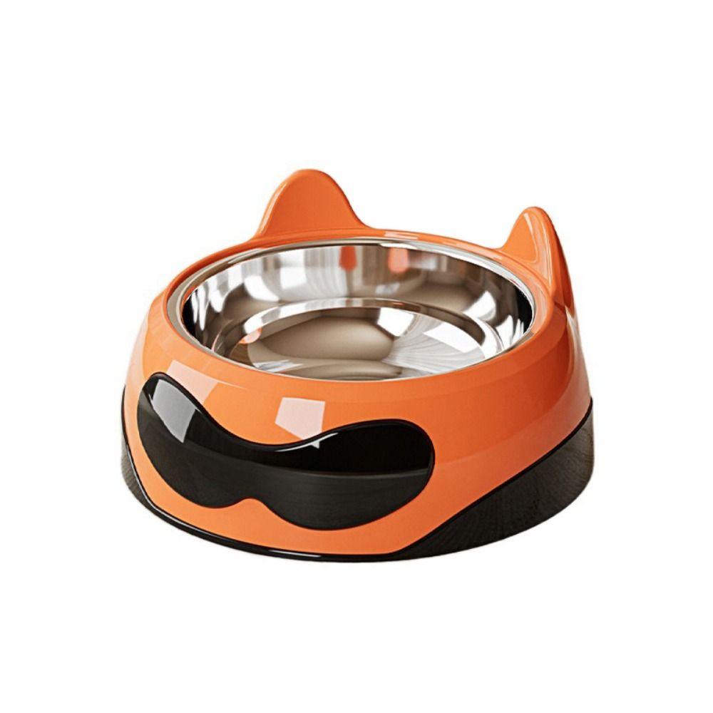 

Миска для кошачьего корма большой вместимости, нескользящая миска для кормления щенков, миска 2 в 1 для воды и еды для кошек, для дома оранжевый