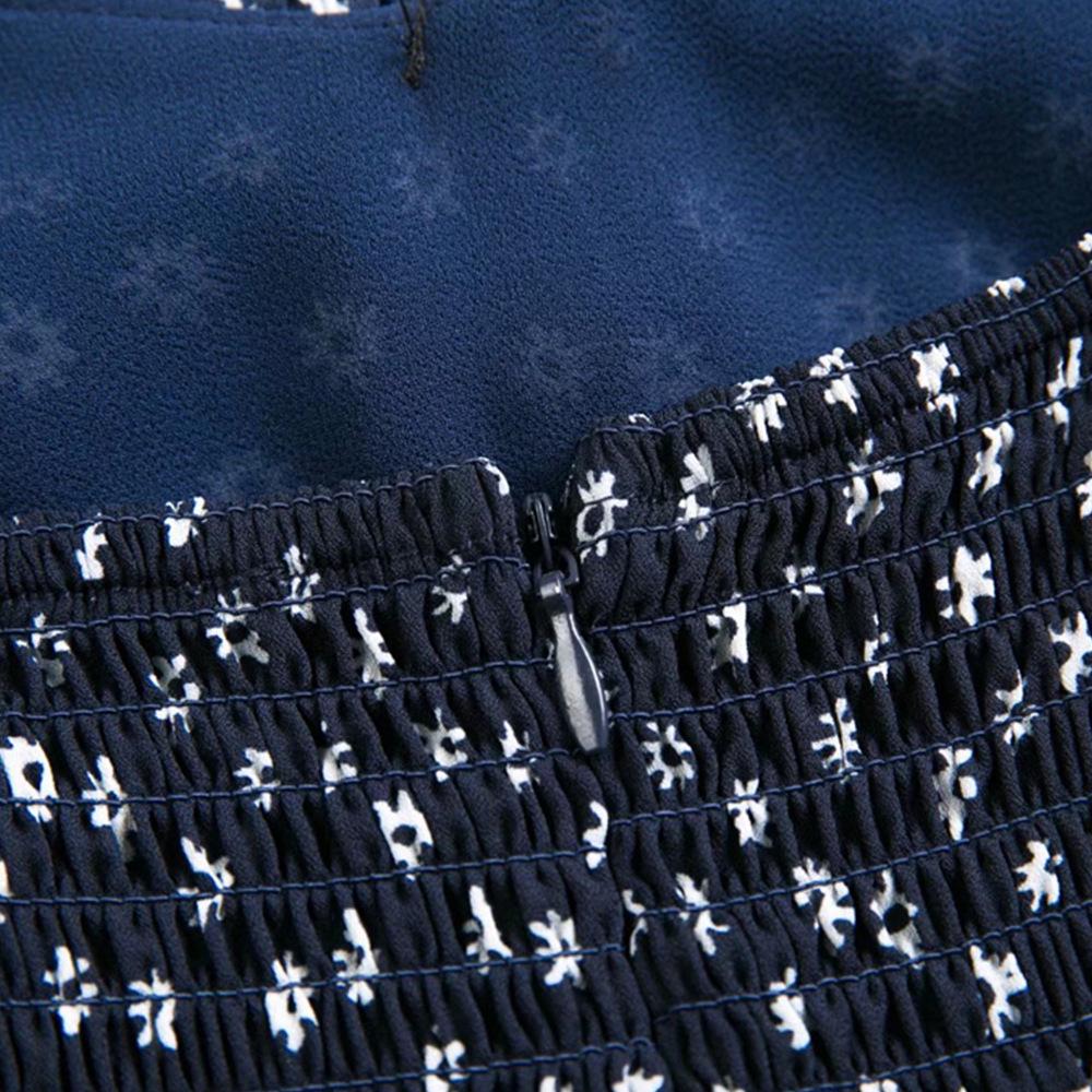 Trendy One-Shoulder Navy Floral Bodycon Mini Dress