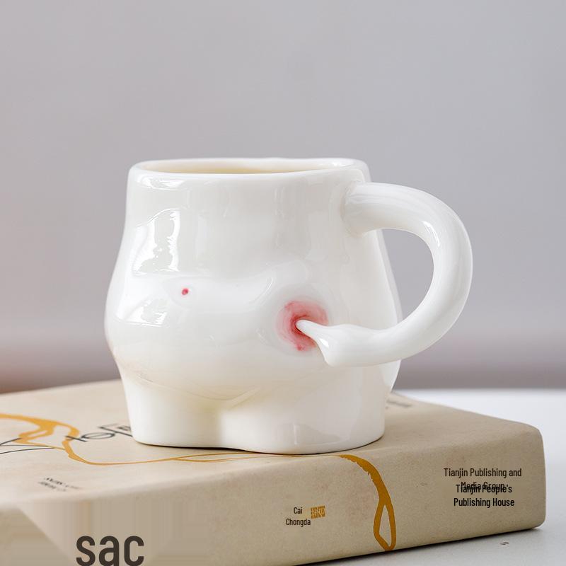 Creative Ceramic Squeeze Belly Coffee Mug