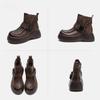 Johnature Breathable Hollow-out Boots Genuine Leather Lightweight Platform Sandals Thick Sole Women's Shoes