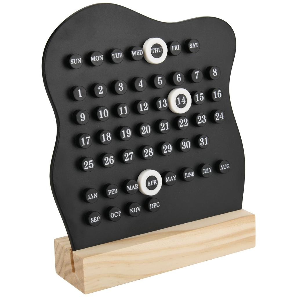 1pc Wood Perpetual Calendar Montessori Calendar Cute Desk Calendar Adjustable Week Month Date Display Calendar Home Office Desk