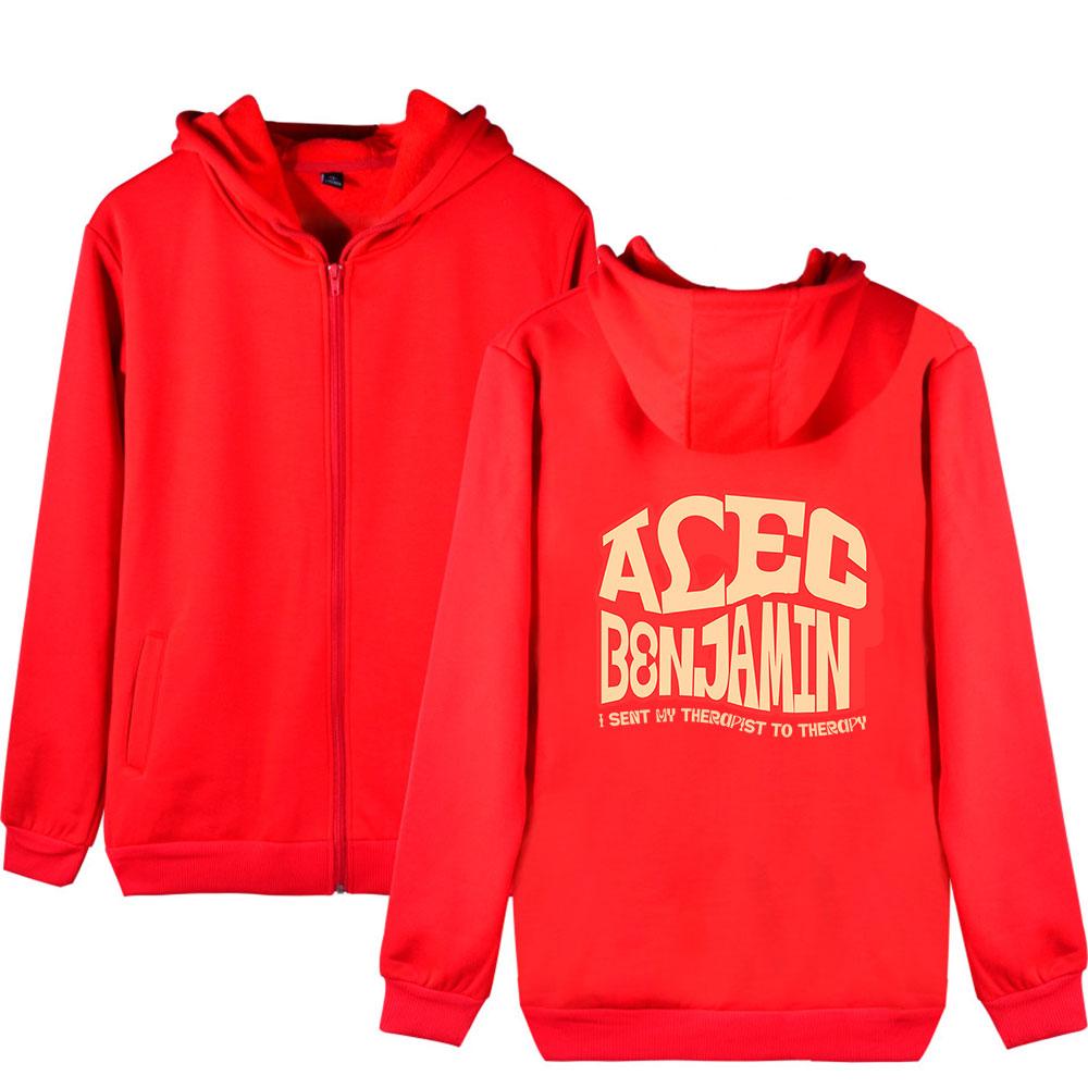 

Модный худи женский мужской с принтом букв Alec Benjamin, куртка на молнии, уличный спортивный парный повседневный свободный худи XXS красный