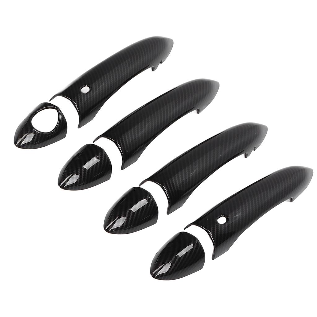 8pcs Exterior Door Handle Cover Trim Carbon Fiber Pattern With Holes Replacement for Giulia 2017‑2020