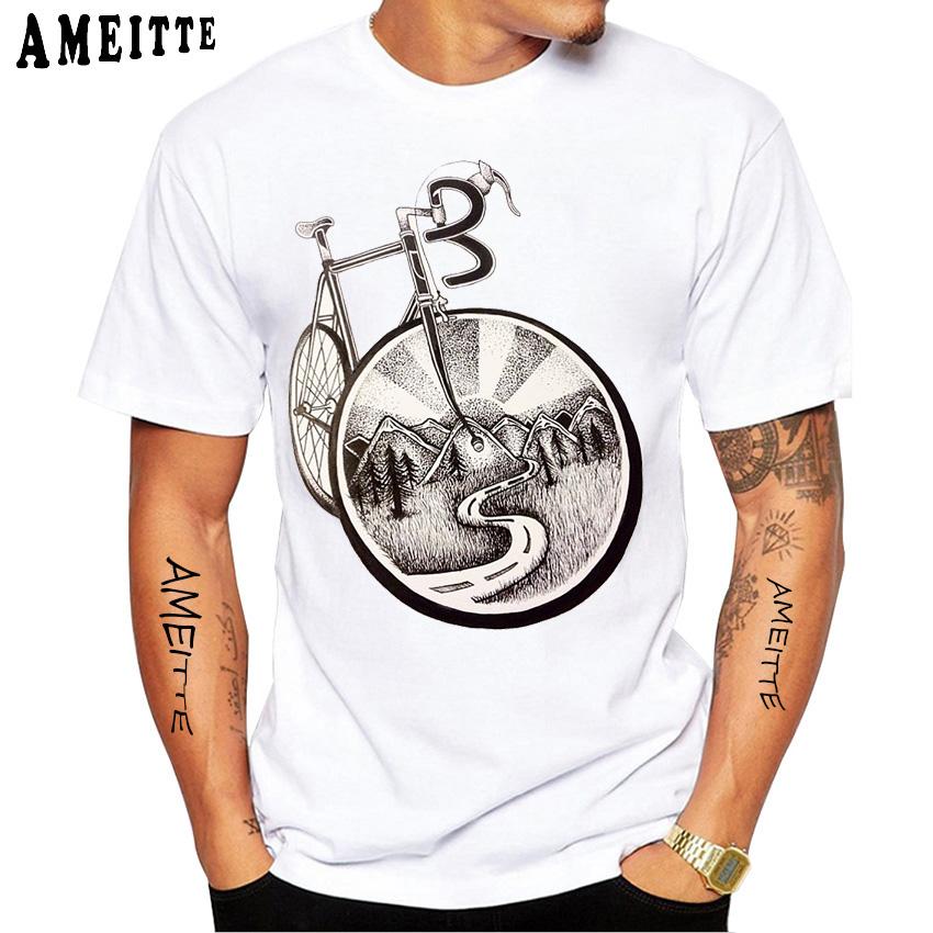 Father Takes Son Ride A Motorcycle Print T-Shirt Summer Men Short Sleeve Funny Bike Soprt White Casual Tops Hip Hop Boy Tees