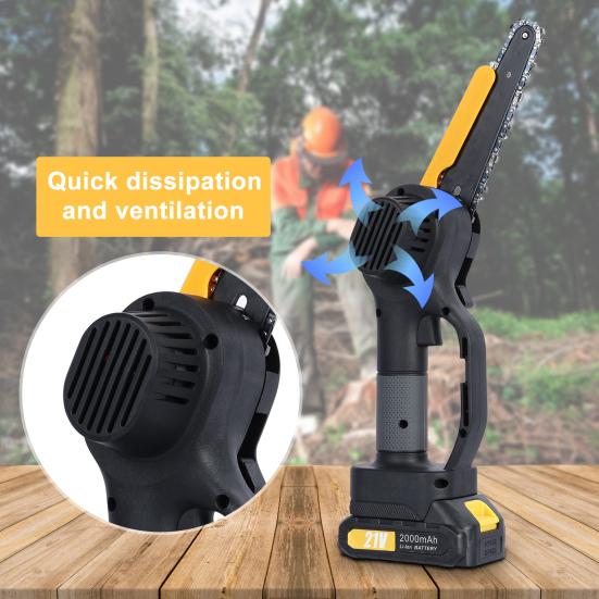 2-in-1 Cordless Pole Saw & Mini Chainsaw, Brushless Electric Chain Saw with 2 x 2.0Ah Battery, 4.9-7.5ft Adjustable Pole Saw for Tree Pruning