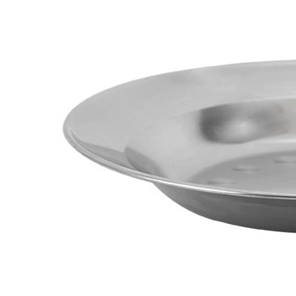 Stainless Steel Dish Plate Thickened Metal Multifunction Round Dinner Plate for Home Restaurant Outdoor Camping