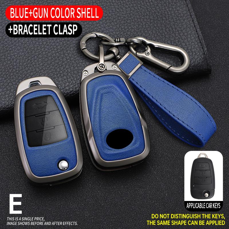 Zinc Alloy Car Key Case 3 Button Flip Keychain Remote Control Fobs Protector Cover Jacket For Faw Besturn X80