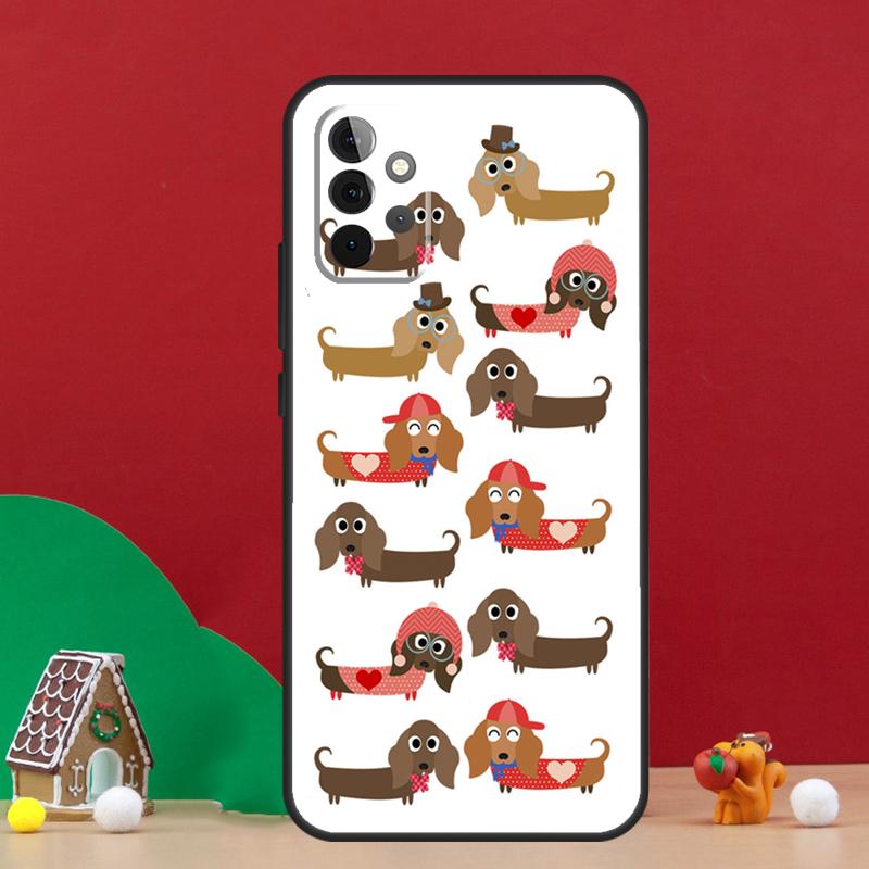 Cute Dachshund Sausage Dog Case For Samsung Galaxy A36 A56 A06 A13 A53 A32 A12 A22 A52 A35 A17 A16 A55 A15 A54 A34 A14