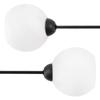 Asturia Black Ceiling Lamp 2-Flat White Lampshade E27