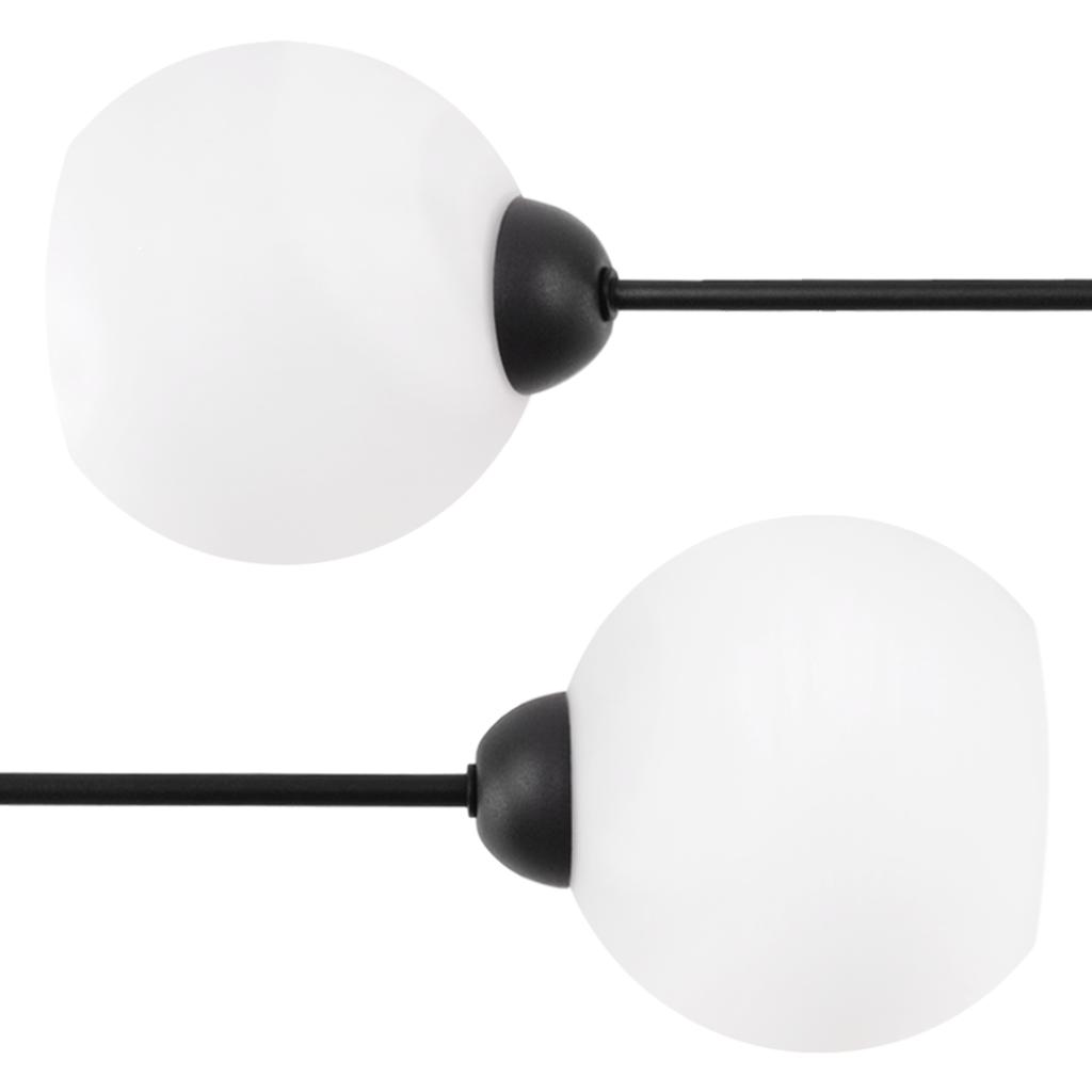 Asturia Black Ceiling Lamp 2-Flat White Lampshade E27
