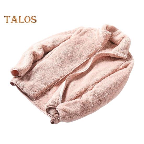 Women Winter Coat Thick Stand Collar Double-sided Fleece Neck Protection Zipper Closure Solid Color Long Sleeves Heat Retention Outdoor Jacket