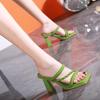Coarse Heel Fashion Slippers Women's New Open-toed High-heeled Sandals In Summer 2025, Wearing Versatile Temperament One-word Slippers