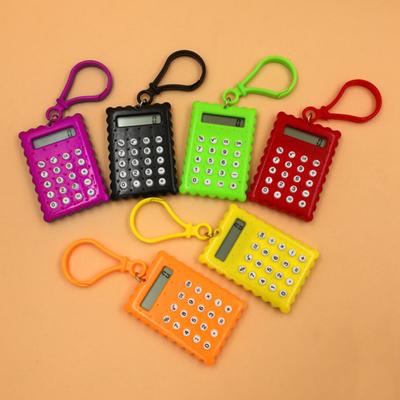 Pocket Student Mini Biscuit Shape School Electronic Calculator Office Supplies