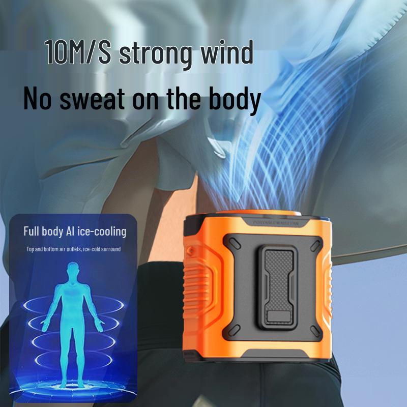 Portable Hanging Neck Waist Fan for Camping and Construction, Long Battery Life, Summer Cooling