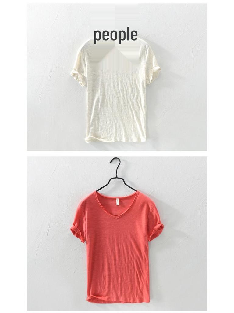 201A Men's Pure Cotton Summer T-Shirt - Short Sleeve, 8 Colors