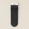 Women's Mid-calf Socks, Boneless Pile Socks, Black Ear-trimmed Solid-color Cotton Socks, Sweat-absorbing and Breathable Long Socks