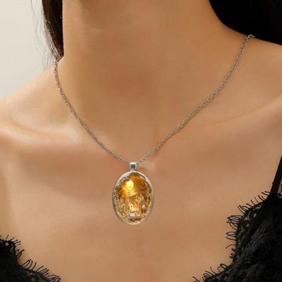 Colier Cameo cu Iisus Design Sculptat Vintage Colier Scenă a Nașterii Bijuterii Religioase de Credință pentru Femei Bărbați