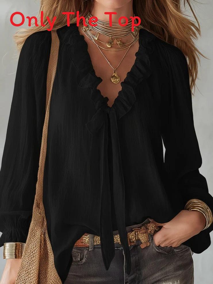 Streetwear Style Ladies V Neck Shirt With Splicing Design For Casual Wear