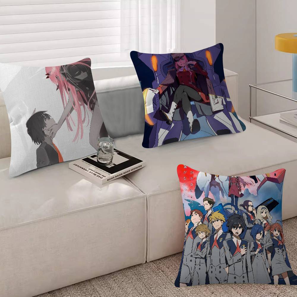 Anime DDarling In The Franxx Cushion Cover Car Throw Pillow Case For Sofa Car Christmas Gift