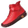 Womens Warm Lined Winter Flat Boots With Stitched Detail Soft Sole Comfort Casual Shoes
