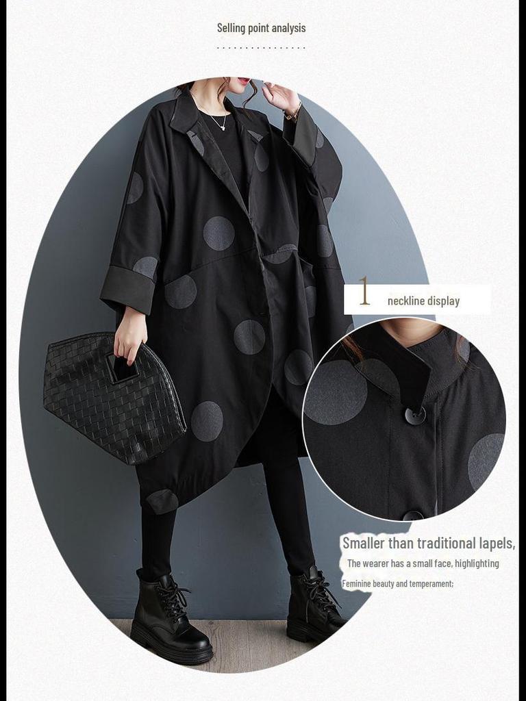 Retro Stand-Up Collar Bat Print Windbreaker Jacket for the Fall