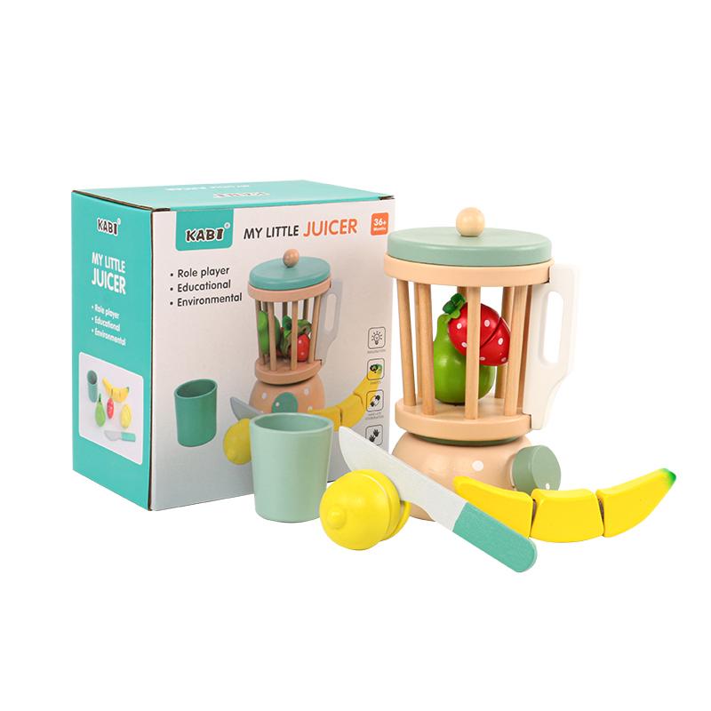 

Wooden Kitchen Juicer Children S Simulation Juice Machine Kindergarten Parent-Child Interactive Baby Educational Toys