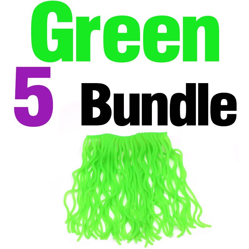 MNFT 5Bundlles/300pcs Fly Fishing Tying Materials Squirmy Wormy Artificial Kit Worm Soft Lure Flies Plastic Worms