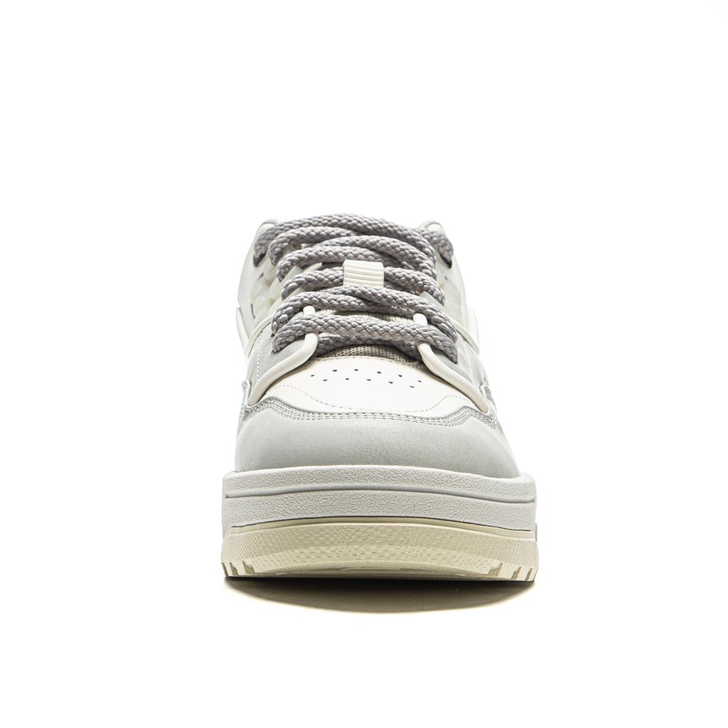 Li Ning 001 BTC Slip Resistant, Abrasion Resistant, Lightweight Low top Skateboard Shoes Men's White Gray AGCV383-1