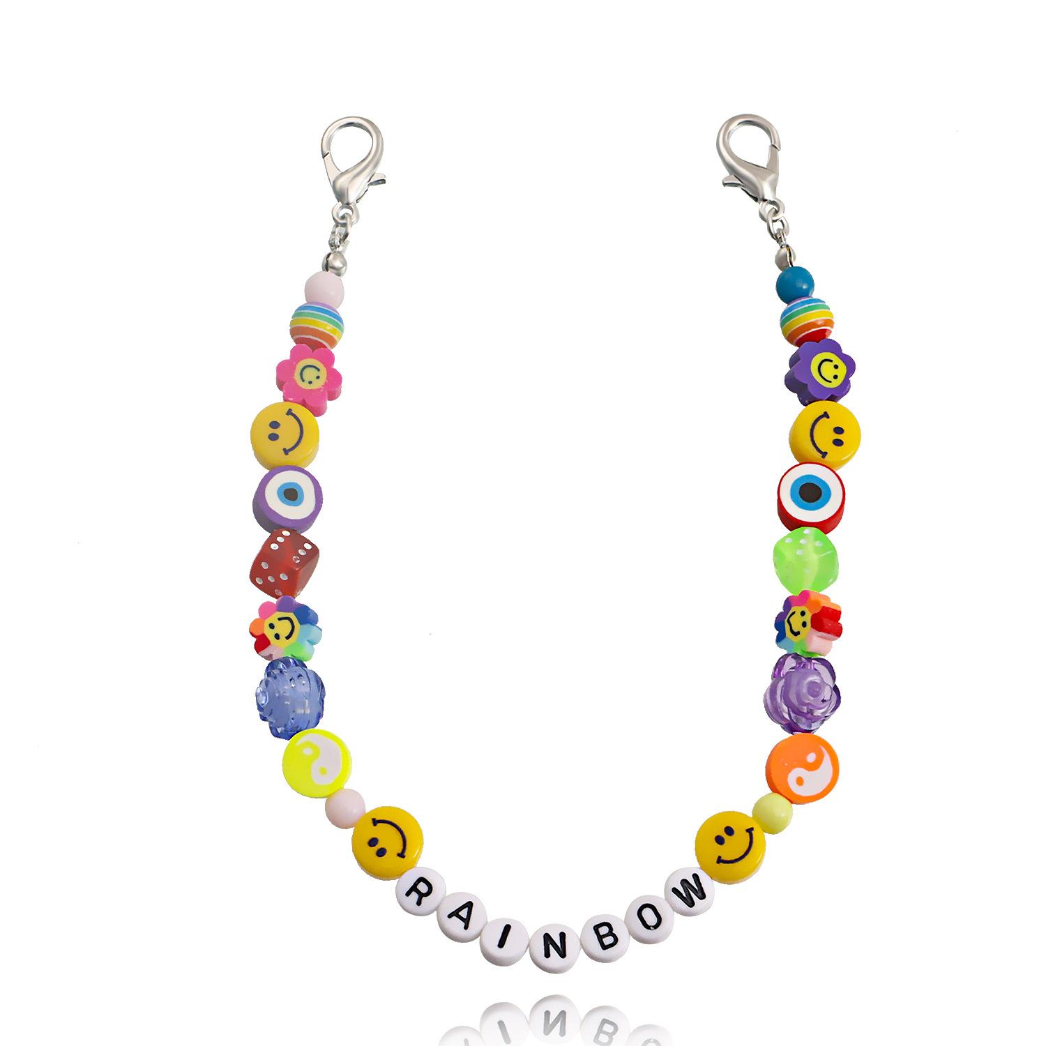 European and American jewelry 1111 new ins smiley face summer shoes women, letter anklet hot-selling accessories