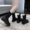 Cigarettstövlar med tjock sula Martin-stövlar dam 2025 höst och vinter nya brittisk vind tub Internetkändis Chelsea korta stövlar enkelstövlar