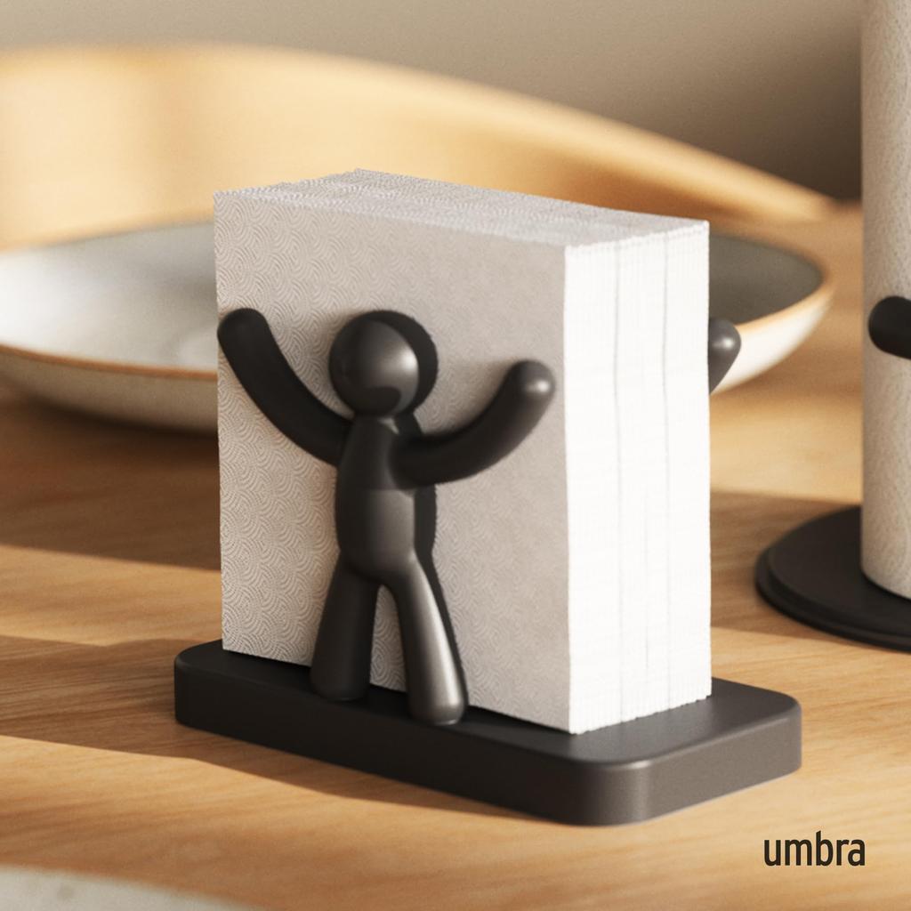 Umbra Paper Paper Napkin x x Umbra Buddy Napkin 2330281040 Holder, Stand, W15.2 D7.6 H11cm, Holder, Black,