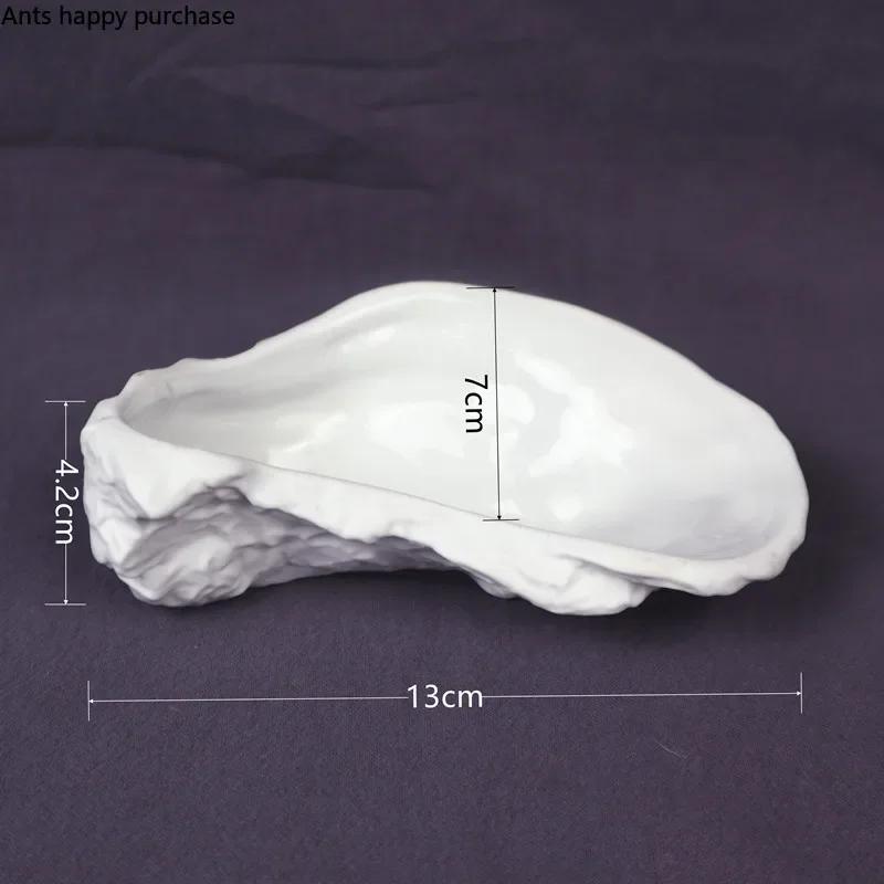 

Irregular Ceramic Plate Oyster-shaped Dinner Plate Dessert Plates Fruit Snack Tray Decorative Plates Seasoning Bowl Spice Dishes