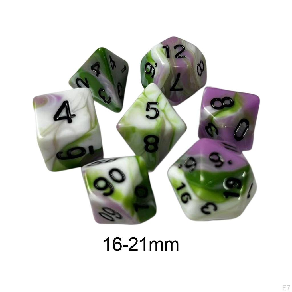 7 Piece RPG Dice Set Polyhedral 4 Color for Role Playing Game Cafe
