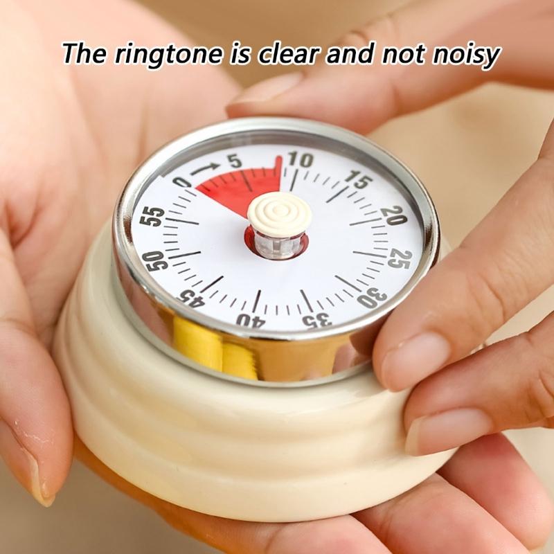 No Battery Mechanical Kitchen Timer Stainless Steel Visual Countdown Time Management For Cooking Baking Easy Operation