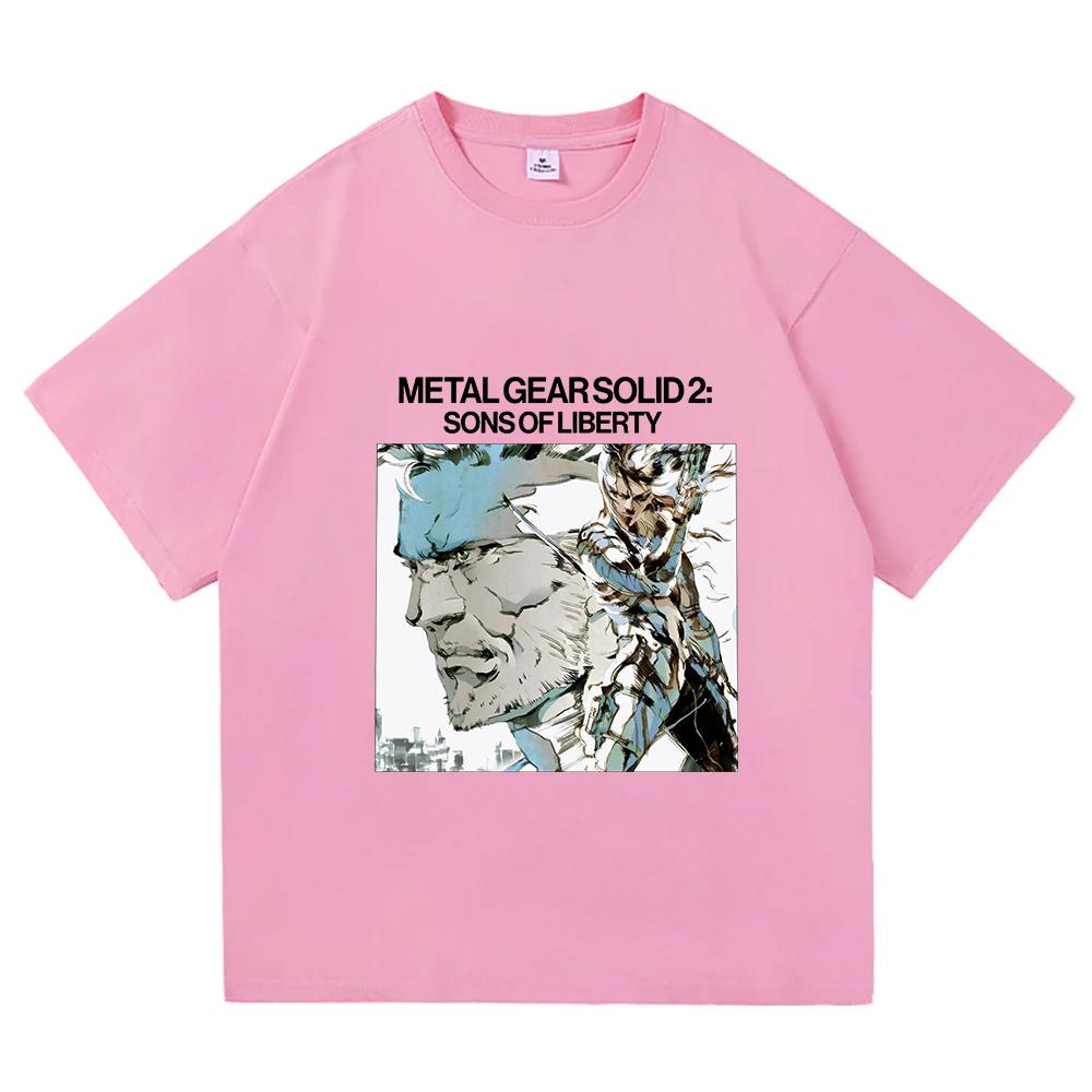Unisex Metal Gear Solid Tshirt Vintage Short Sleeve Crewneck Cotton Tees Harajuku Comfortable Casual Loose Short Sleeve Clothes