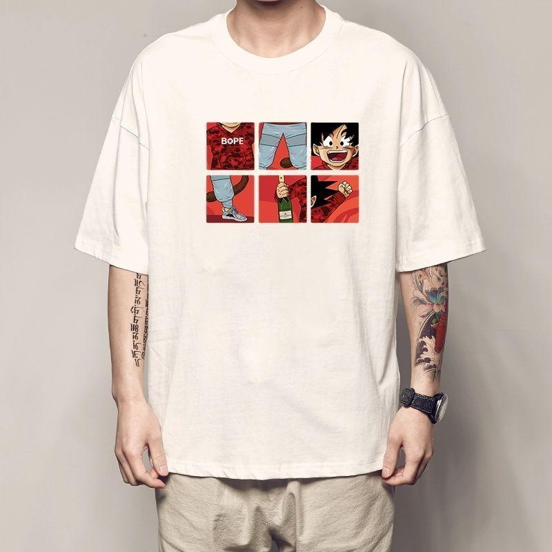 Last Language  Dragon Ball Little Wukong T-shirt Trunks Short-sleeved Dragon Ball Garin Fairy Peach White Clothes