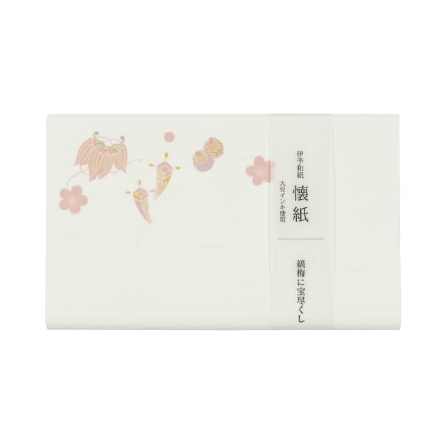 Kamiiso Kimono Beauty Kaishi Striped Plum Blossoms with 175mm x Pack of 3018 Paper, Treasures, 145mm, 20, No.