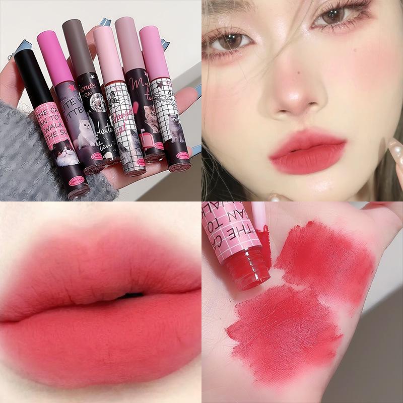 Daimanpu Cat Play Summer Matte Lip Glaze Set – Student-Friendly Colors