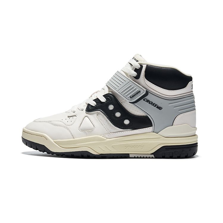 

Saucony Cross 90 Mid Casual Retro Slip Resistant Durable High Top Sneakers Unisex Sneakers White Black S79048-1 39