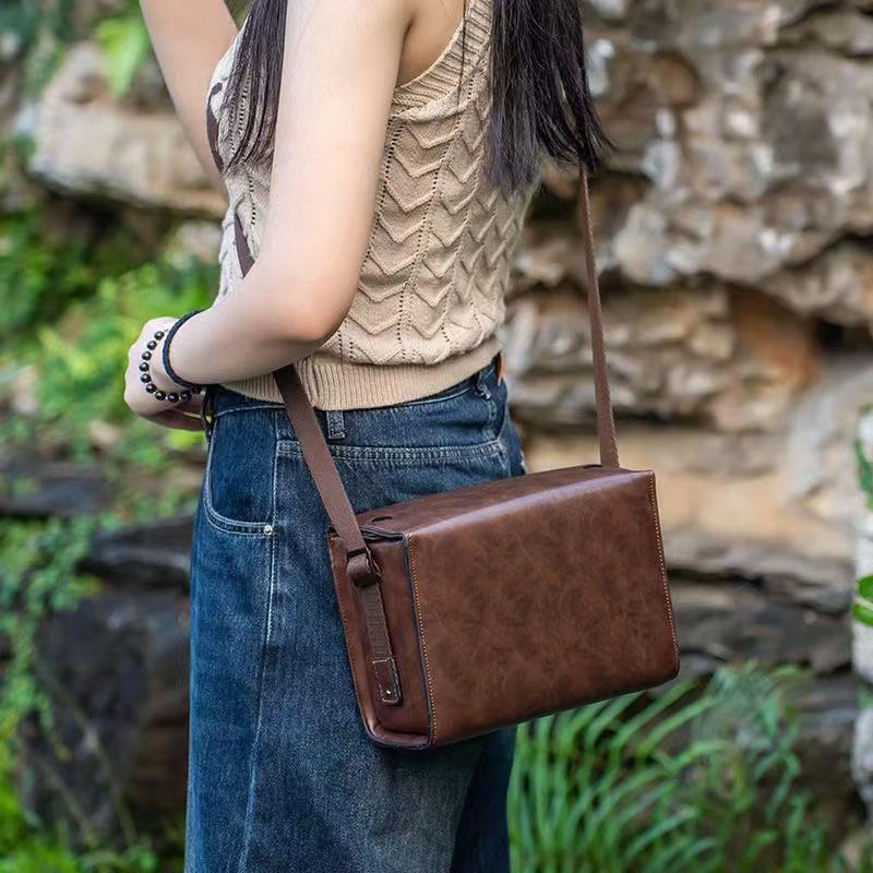 Schoolbag Unisex Camera Bag Mirrorless Fujifilm Xm5 Xt5 Xs20 Xs10 Canon R50 Retro Literary Crossbody