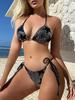 Halter Shiny Star Sequins Bikini 2025 Women Swimsuit Female Swimwear Two Pieces Bikini Set Brazilian Bathing Suit Swim Beachwear