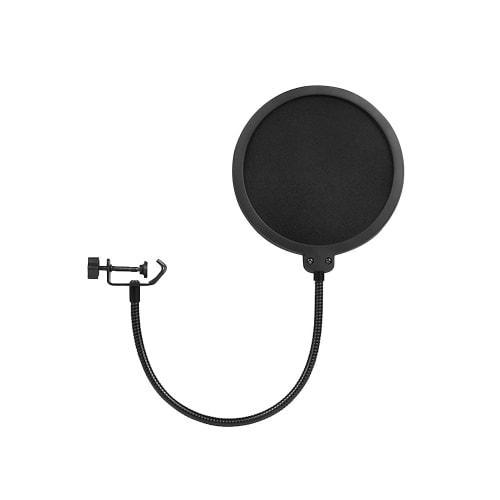 SensaBliss Pop Filter, Pop Blocker, Microphone Pop Filter, Noise Prevention, Double-Layered, Clamp-On Microphone Pop Filter with Flexible Arm for Live