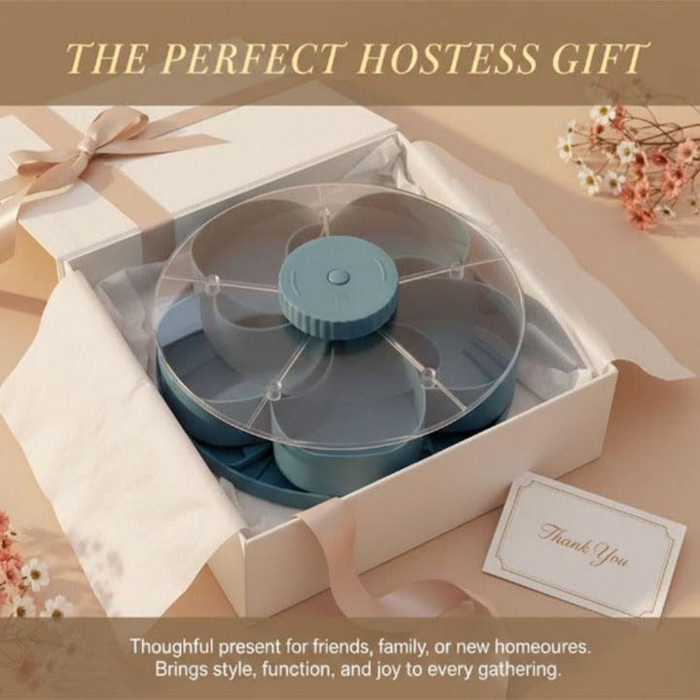 With Lid Rotating Snack Tray Multi-compartment Spinning Compartment Platter  Kitchen