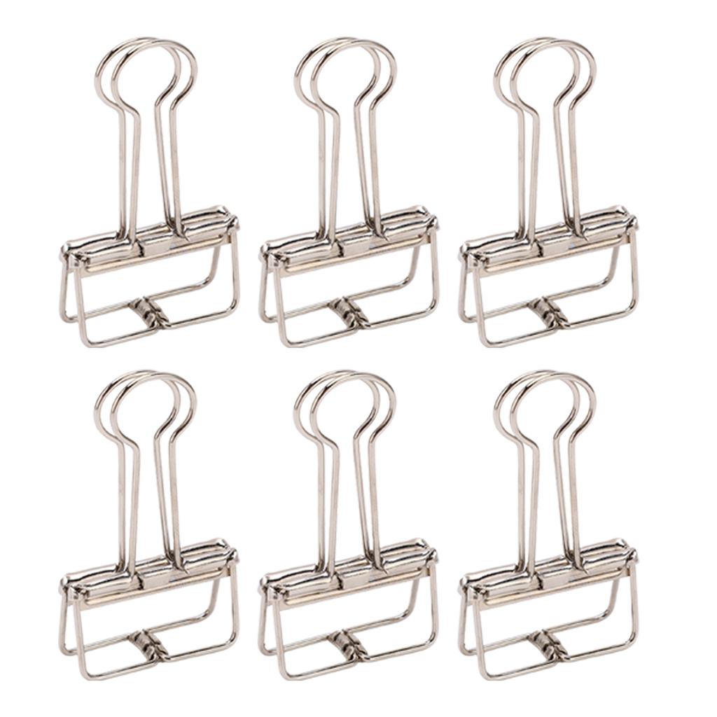 50Pcs Metal Hollow Binder Clips Multipurpose Durable Paper Clamps for Document Certificate Ticket Clothes Silver