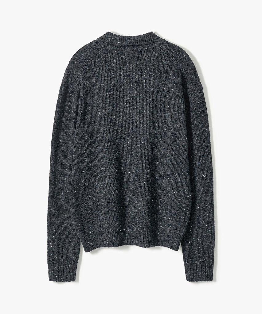 TRIP LE SENS Nef Yarn Wool Collar Knit_Charcoal