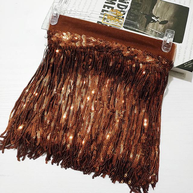 

10 Yards 20cm Colorful Sequin Shiny Tassel Lace Trim Ribbon Fringe Diy Handmade Dance Performance Stage Costume Curtain Decor