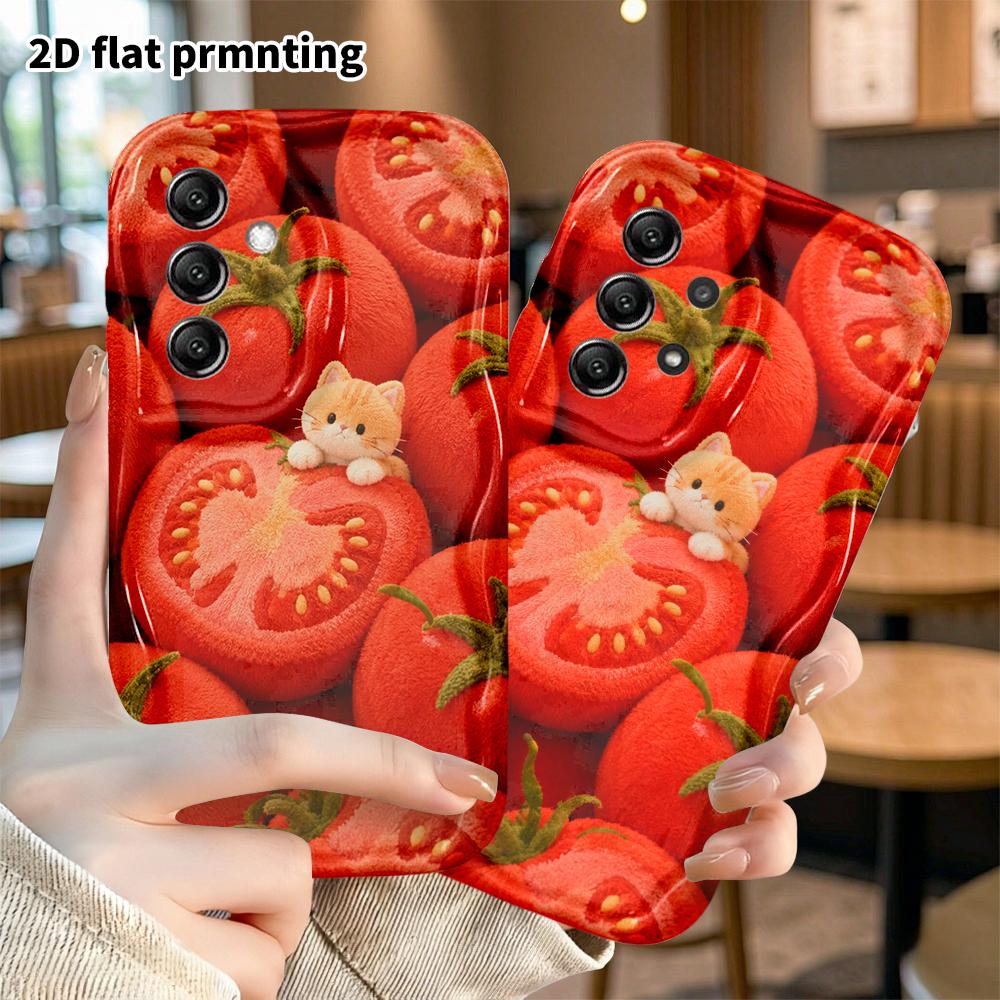Phone Case: 2D flat, suitable for Samsung Galaxy A34 A35 M05 M06 S20 S22 S21 FE Plus 5G protective case, Tomato Farm, perfect Christmas and Halloween 